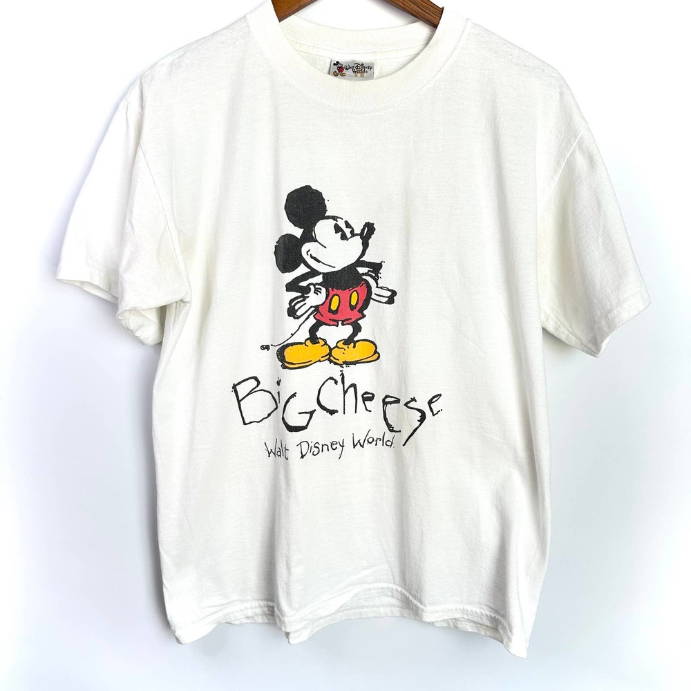 Vintage Walt Disney World Mickey Mouse Big Cheese White Shirt Small